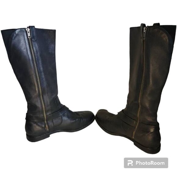 Cole Haan Black Leather Riding Boots Women's Size 7 - Picture 2 of 8